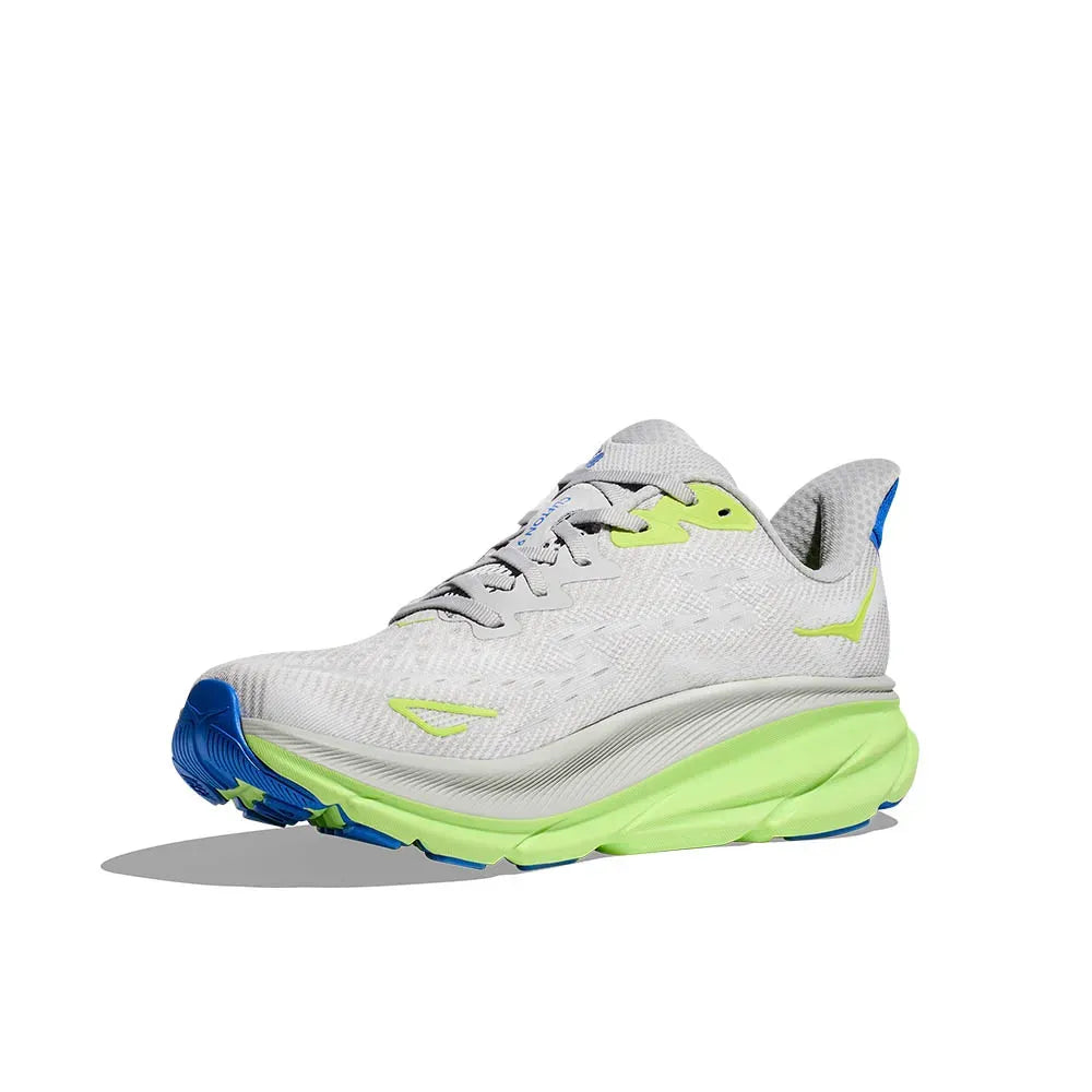 Hoka Clifton 9 – Branco/Verde Neon