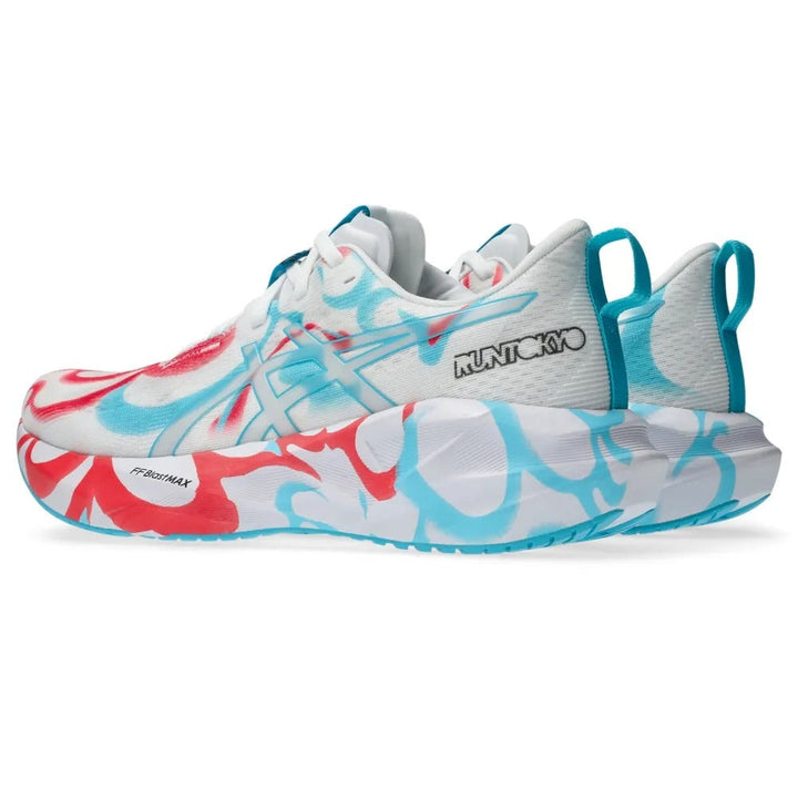 ASICS Novablast 5 – Branco/Azul/Vermelho
