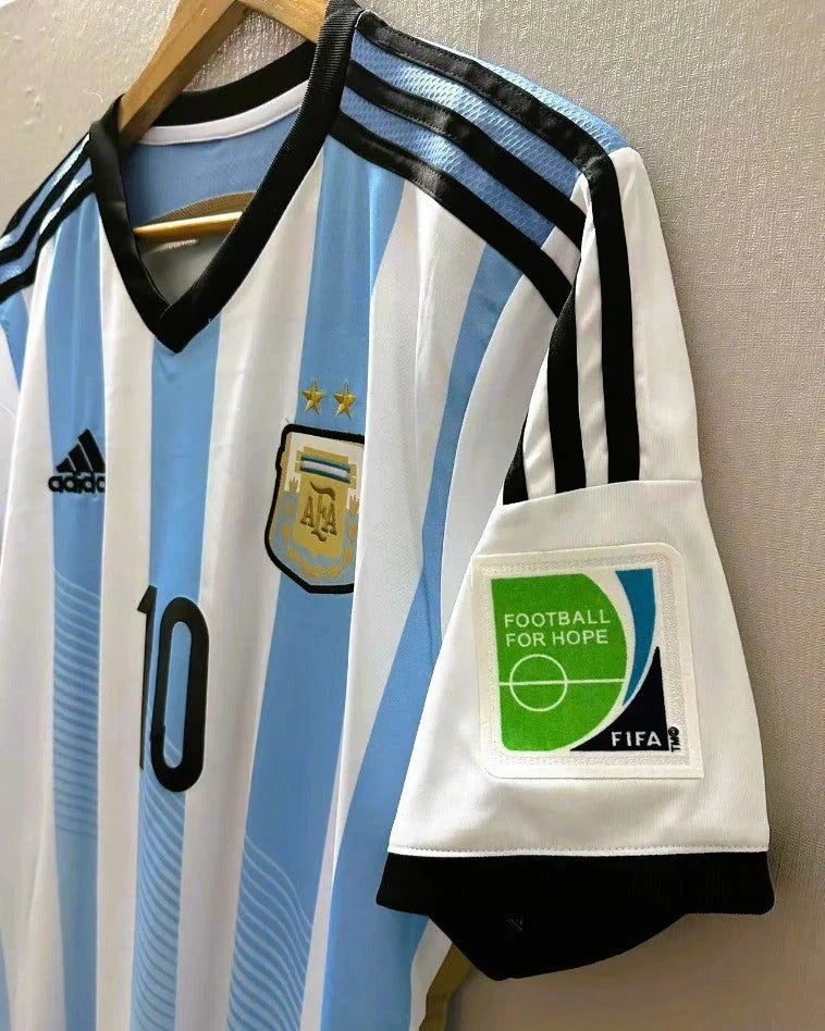 Camisa Retrô Argentina 2014/15 Home - MESSI #10 (+Patches)