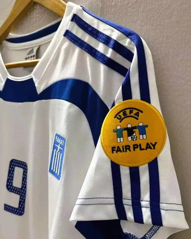 Camisa Retrô Grécia 2004/05 Away - CHARISTEAS ANGELOS #9 (+Patches)