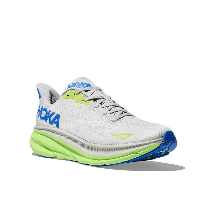 Hoka Clifton 9 – Branco/Verde Neon