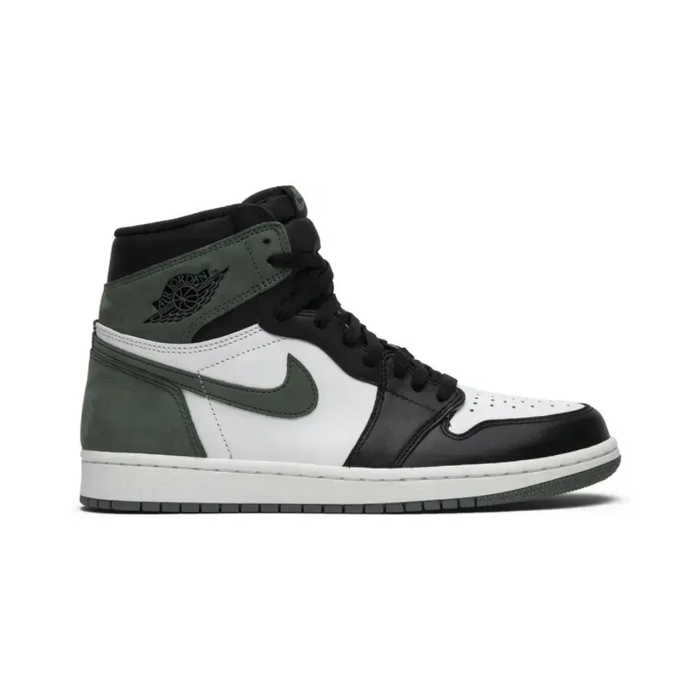 Jordan 1 Retro High - Branco/Preto/Verde Argila