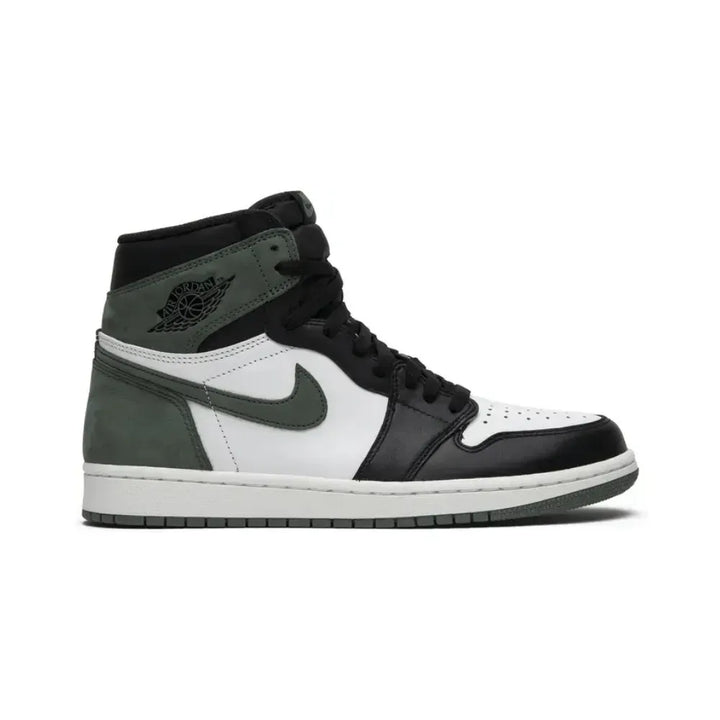 Jordan 1 Retro High - Branco/Preto/Verde Argila