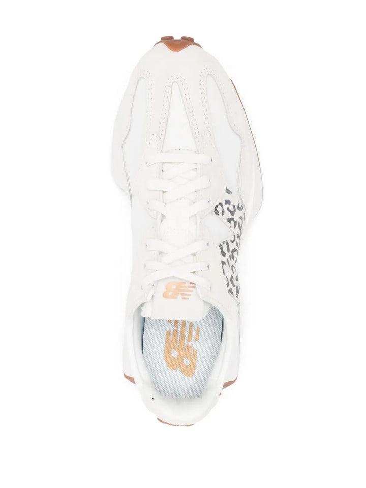 New Balance 327 - Branco/Bege Claro/Estampa de Leopardo