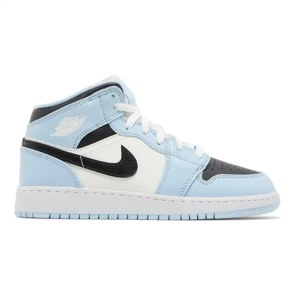 Air Jordan 1 Mid GS - Azul Gelo/Branco/Preto