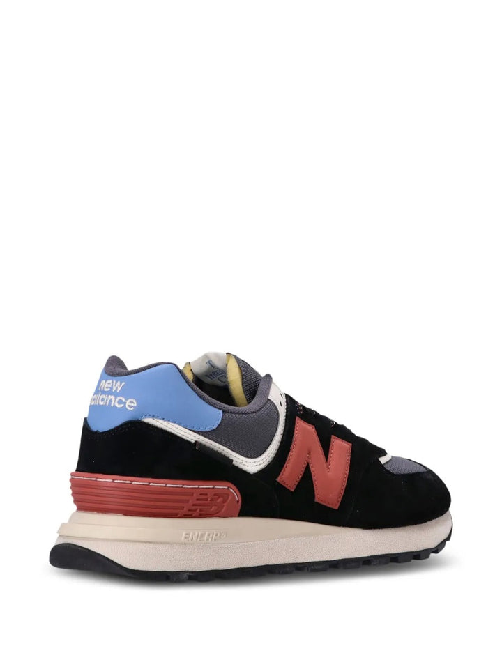 New Balance 574 - Preto/Cinza Escuro/Vermelho/Azul Celeste