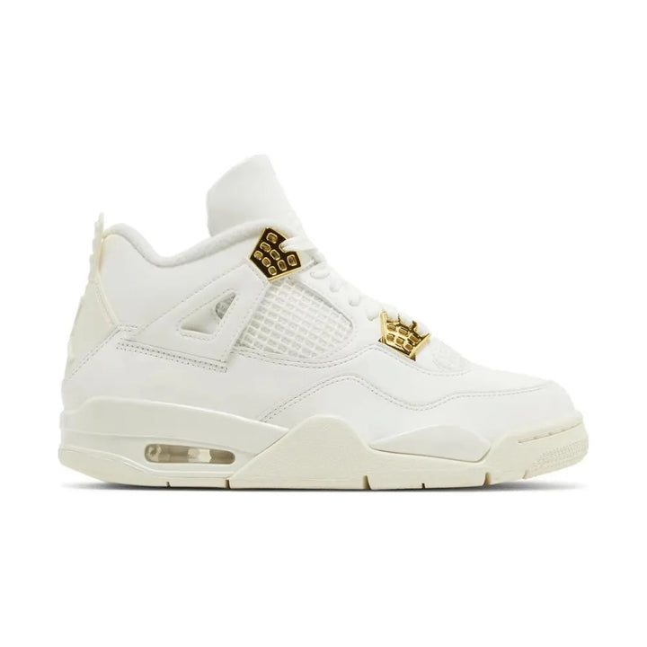 Jordan 4 Retro – Branco/Dourado Metálico