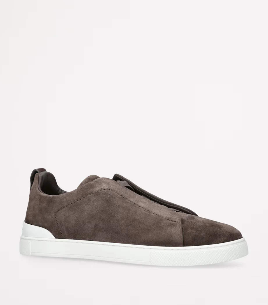 Tênis Zegna Dark Cinza Triple Stitch Suede