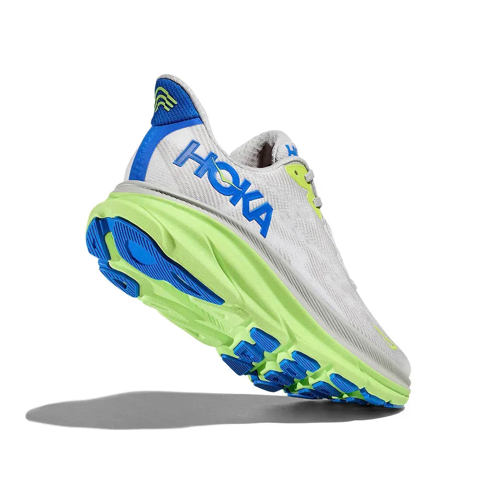 Hoka Clifton 9 – Branco/Verde Neon