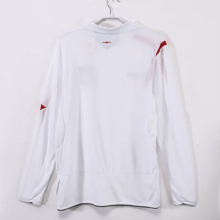 Camisa Retrô Inglaterra 2006 Home - Manga Longa