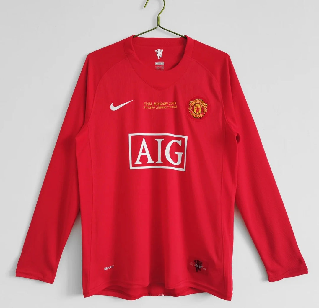 Camisa Manchester United 2008/09 Home - Manga Longa