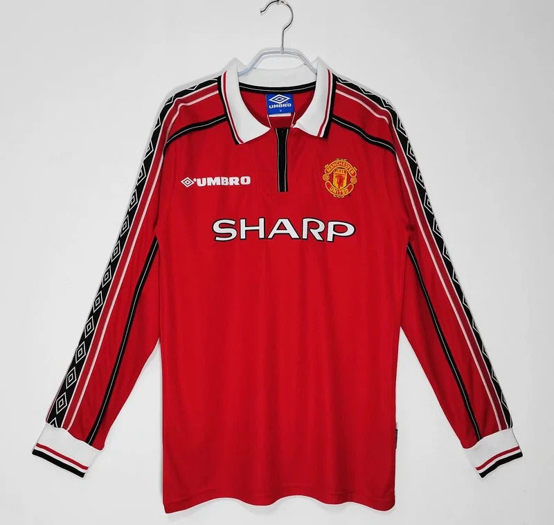 Camisa Manchester United 1998/99 Home - Manga Longa