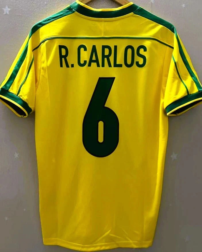 Camisa Retrô Brasil 1998/99 Home - R. CARLOS #6
