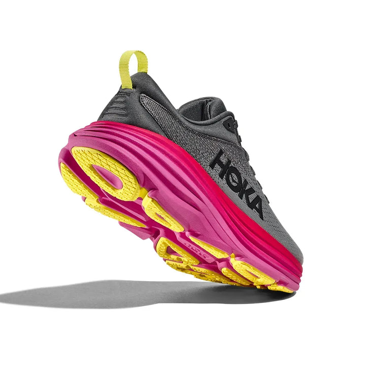 Hoka Bondi 8 - Cinza Escuro/Rosa