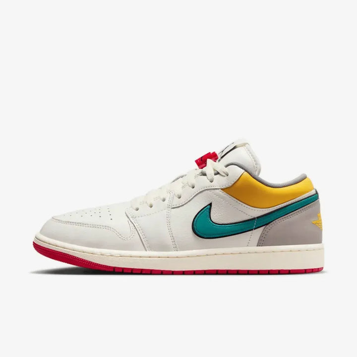 Air Jordan 1 Low - Branco/Verde/Amarelo
