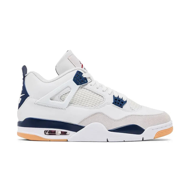 Air Jordan 4 - Branco/Azul Marinho/Creme Inglês