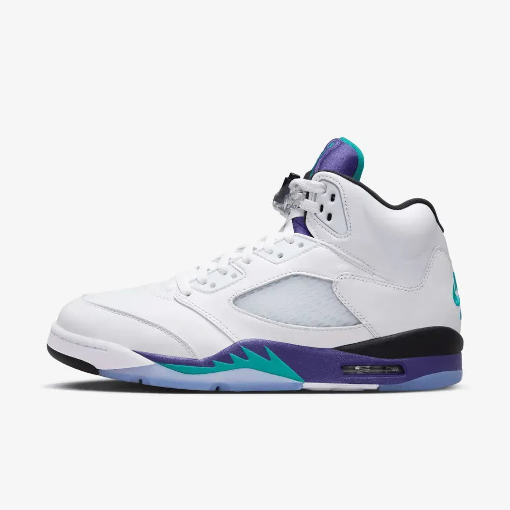 Air Jordan 5 - Branco/Roxo/Verde Turquesa