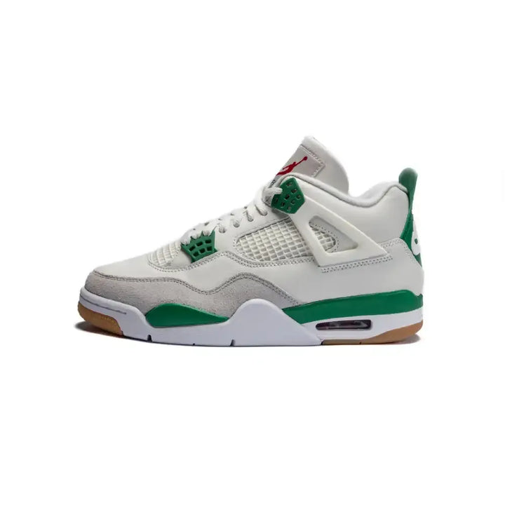 Air Jordan 4 - Branco/Cinza/Verde Escuro