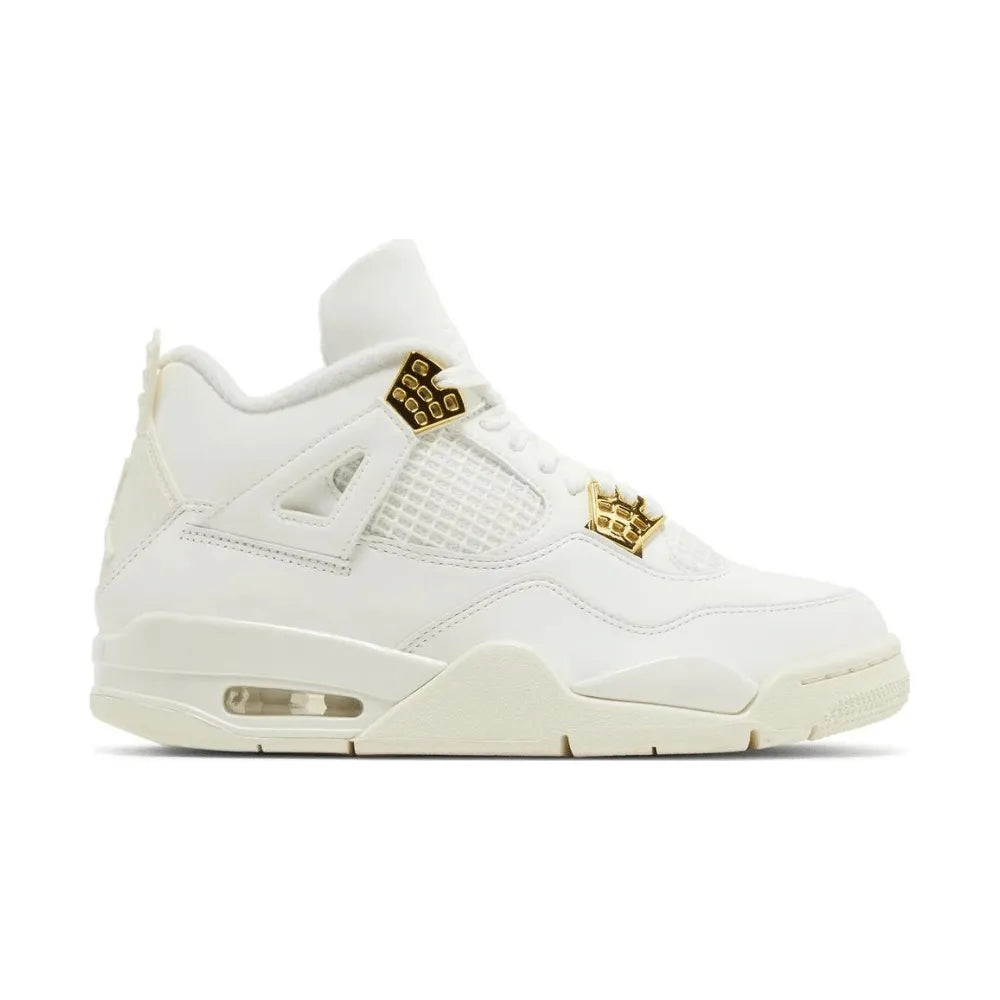 Air Jordan 4 - Branco/Off White/Dourado
