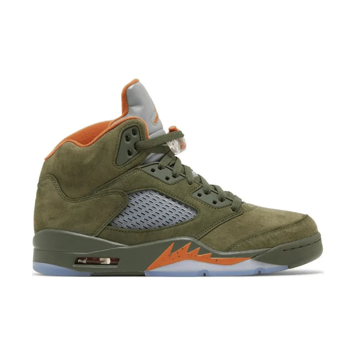 Air Jordan 5 - Verde Oliva/Laranja