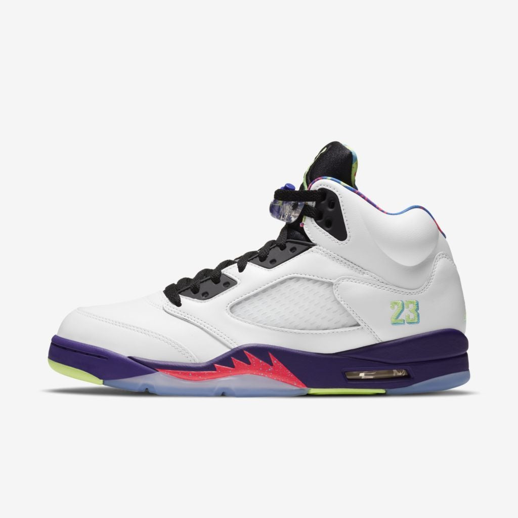 Air Jordan 5 - Branco/Roxo Escuro/Verde Lima