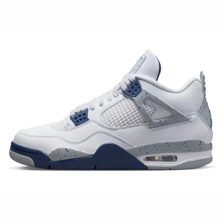 Air Jordan 4 - Branco/Cinza/Azul Marinho
