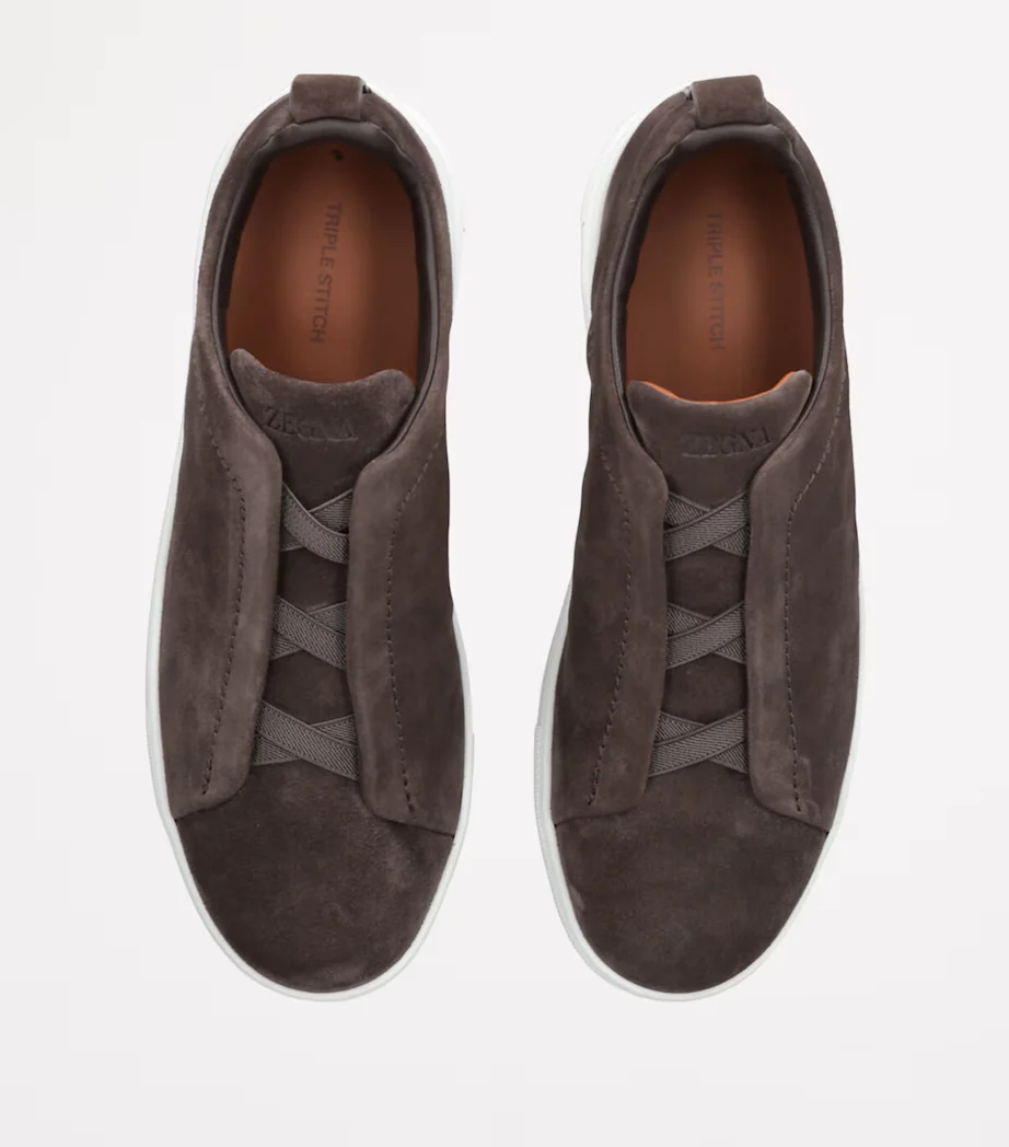 Tênis Zegna Dark Cinza Triple Stitch Suede