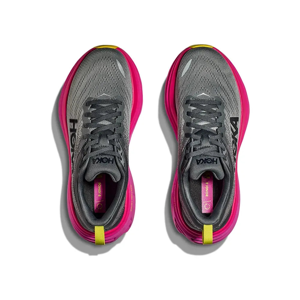 Hoka Bondi 8 - Cinza Escuro/Rosa