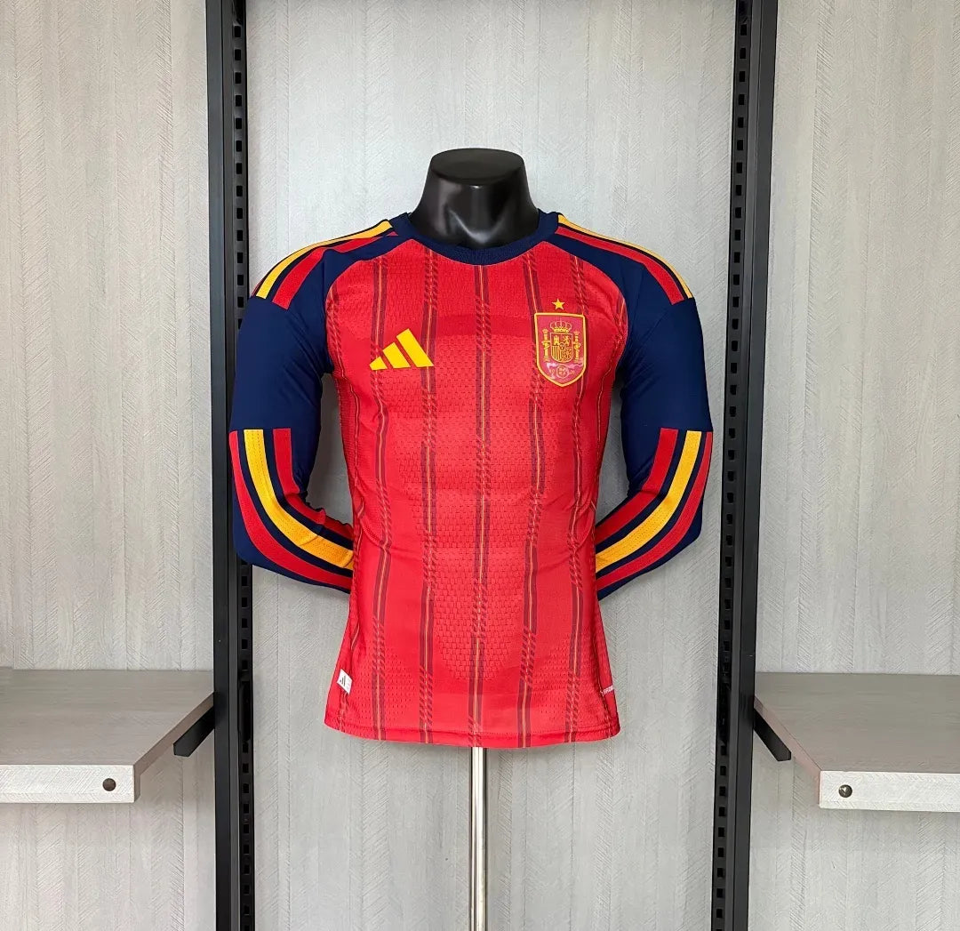 Camisa Espanha Home 2026 Manga Longa - Versão Jogador