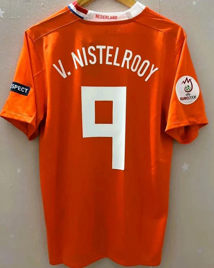 Camisa Retrô Holanda 2008/09 Home - VAN NISTELROOY #9 (+Patches)