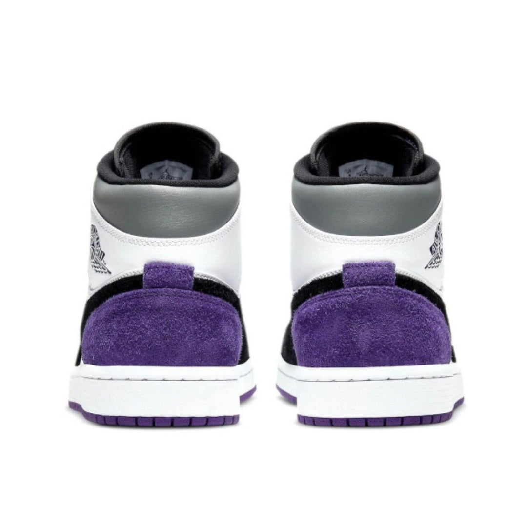 Jordan 1 Mid SE - Branco/Preto/Roxo/Rosa