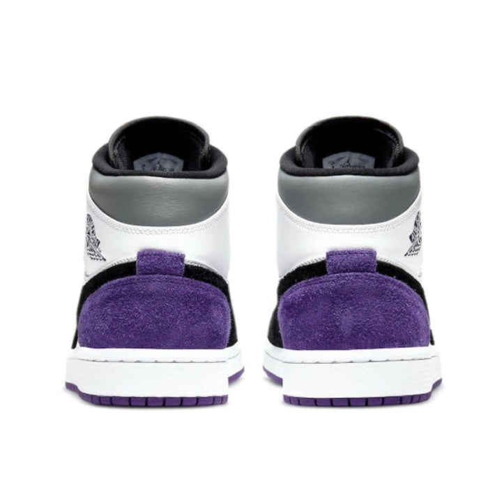Jordan 1 Mid SE - Branco/Preto/Roxo/Rosa