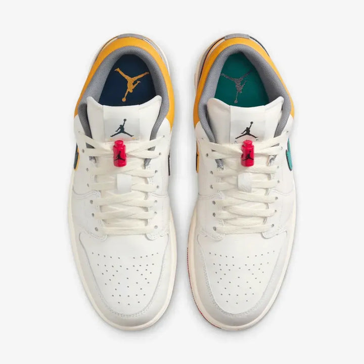 Air Jordan 1 Low - Branco/Verde/Amarelo