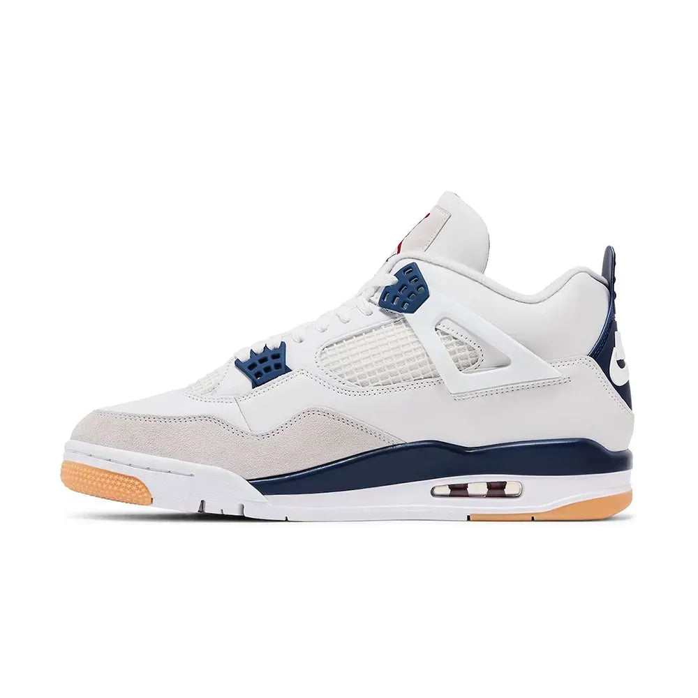 Air Jordan 4 - Branco/Azul Marinho/Creme Inglês