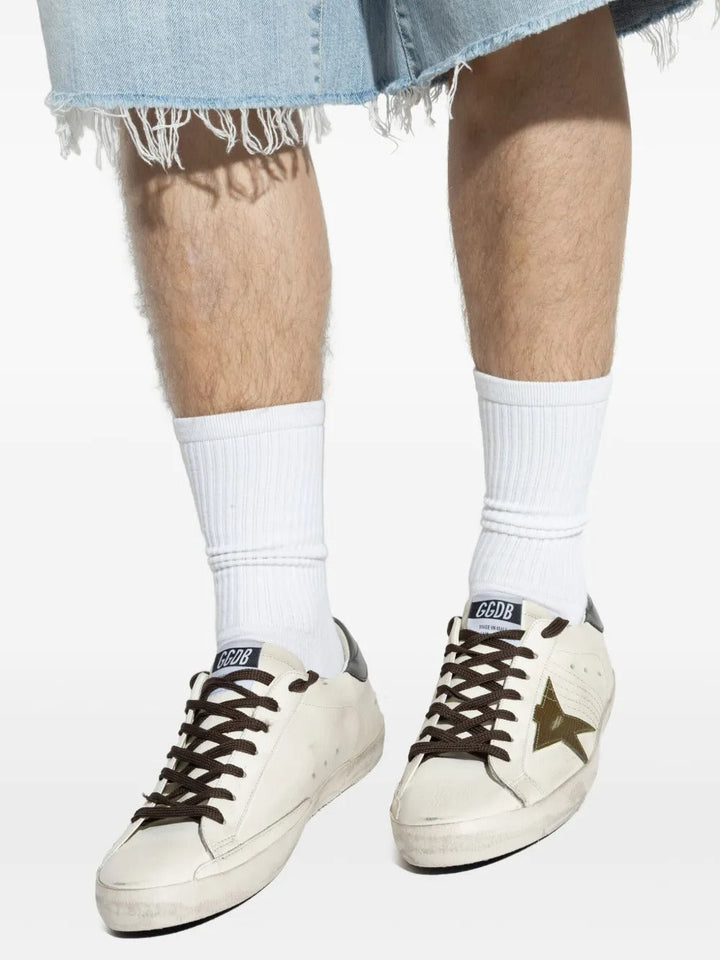 Golden Goose Superstar - Branco/Marrom Esverdeado/Cinza