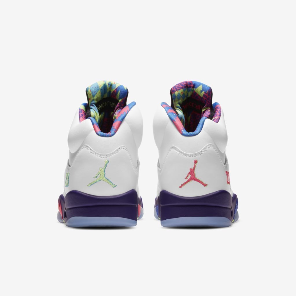 Air Jordan 5 - Branco/Roxo Escuro/Verde Lima