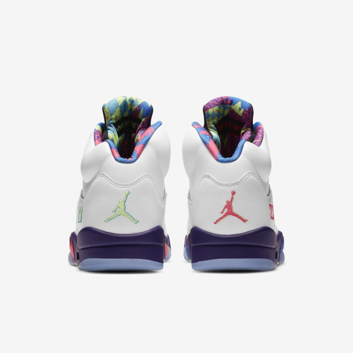 Air Jordan 5 - Branco/Roxo Escuro/Verde Lima
