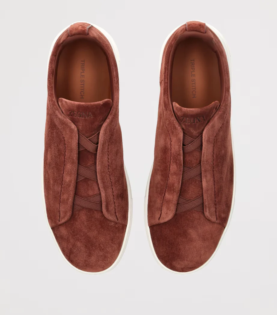 Tênis Zegna Triple Stitch Rust Marrom Suede