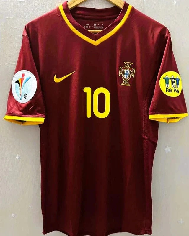 Camisa Retrô Portugal 01/02 Home - RUI COSTA #10 (+Patches)