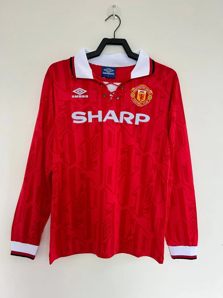 Camisa Retrô Manchester United 1992/94 Home - Manga Longa