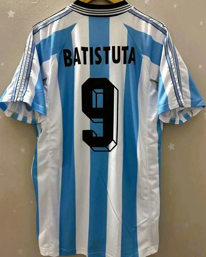Camisa Retrô Argentina 1998/99 Home - BATISTUTA #9 (Pronta Entrega)