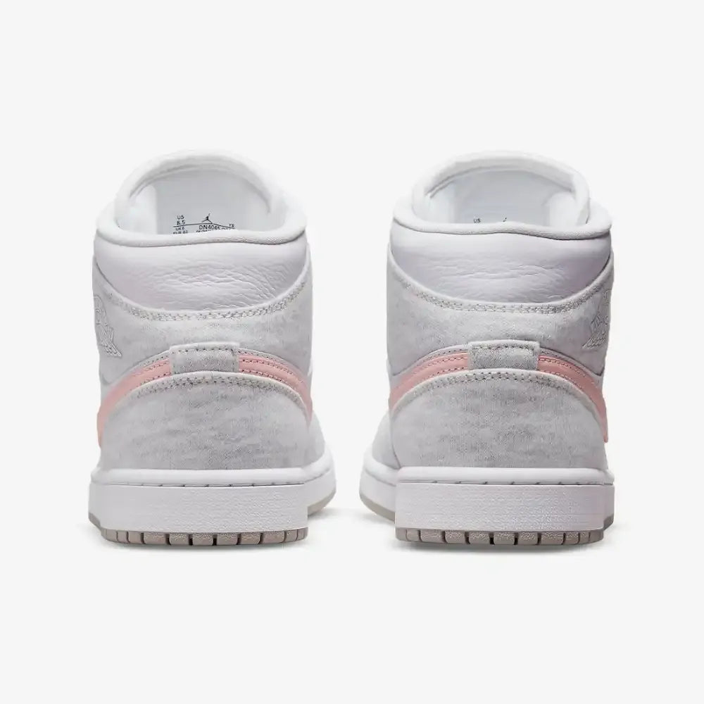 Jordan 1 Mid SE - Branco/Cinza Mescla/Rosa Claro
