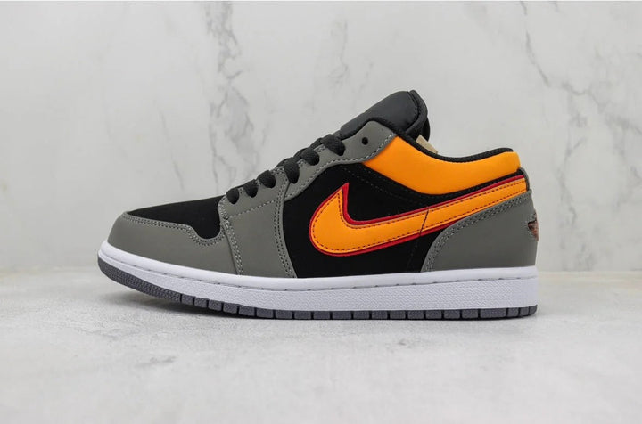 Jordan 1 Low Cinza Grafite Laranja Vívido