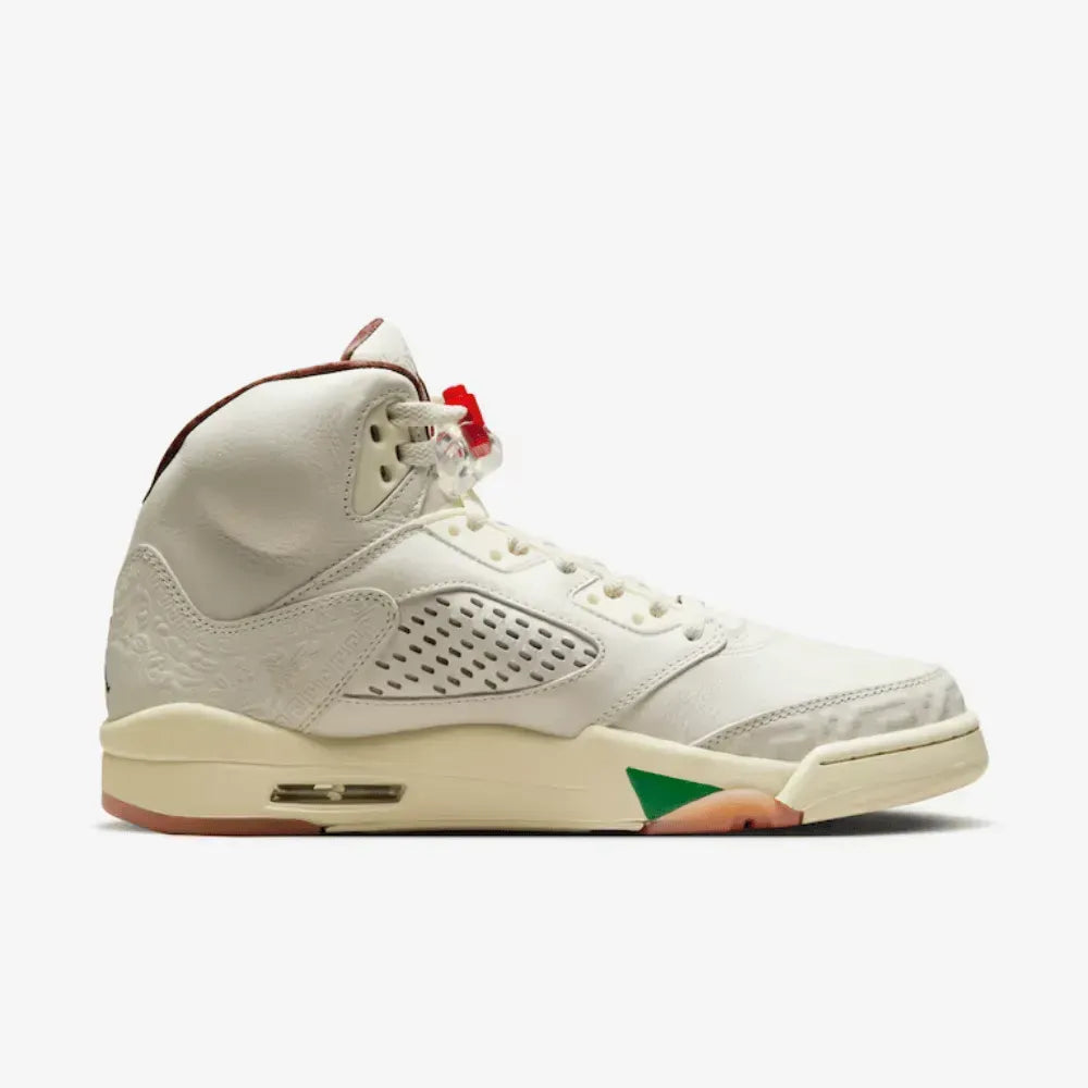 Air Jordan 5 - Off White/Bege Manteiga/Vermelho