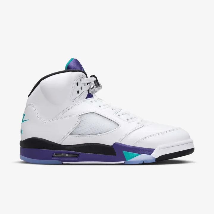 Air Jordan 5 - Branco/Roxo/Verde Turquesa