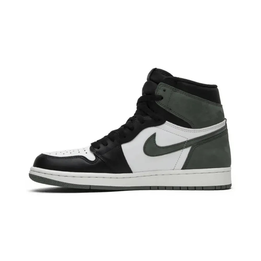 Jordan 1 Retro High - Branco/Preto/Verde Argila