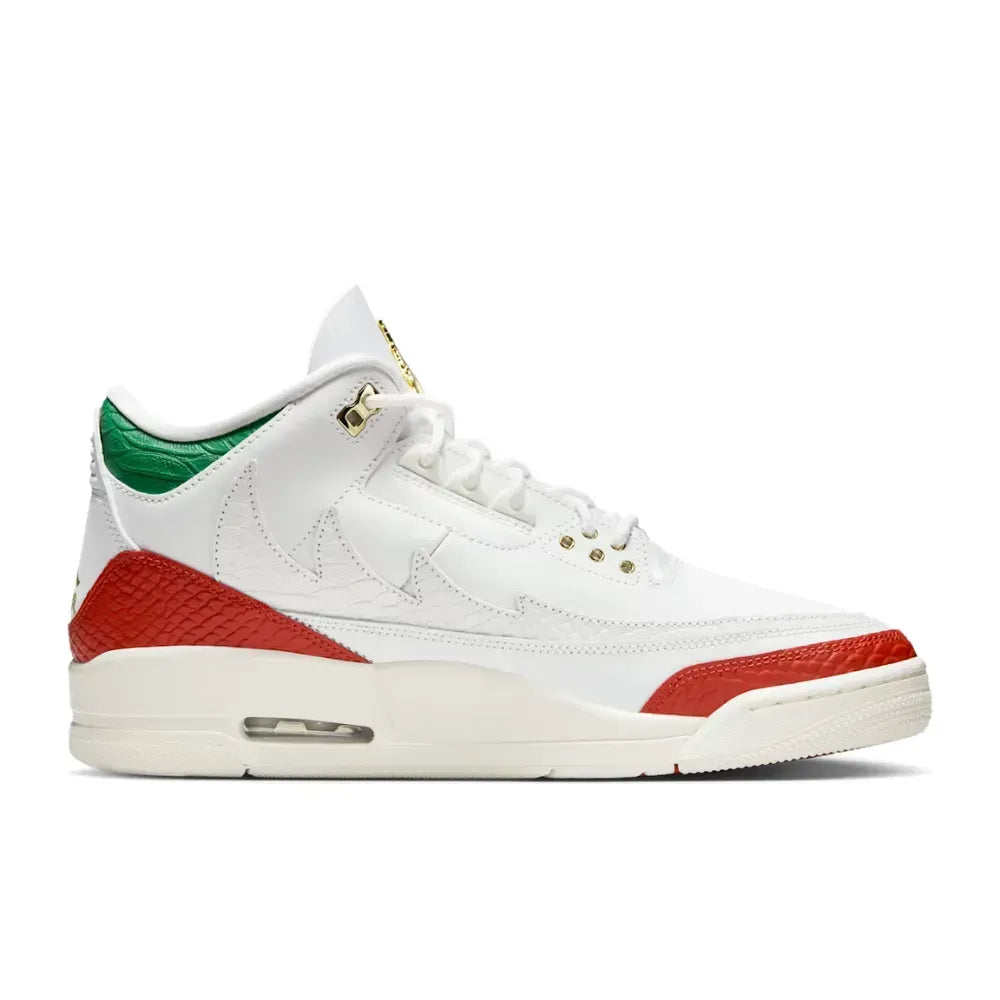 Air Jordan 3 - Branco/Verde/Vermelho