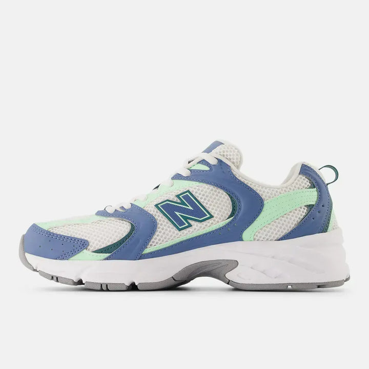 New Balance 530 – Branco/Azul/Menta