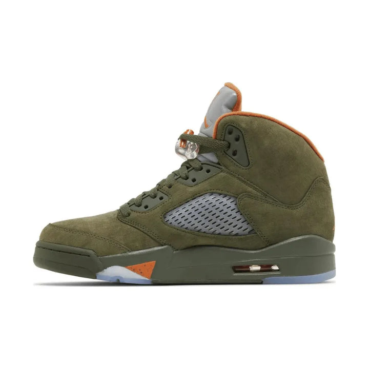 Air Jordan 5 - Verde Oliva/Laranja
