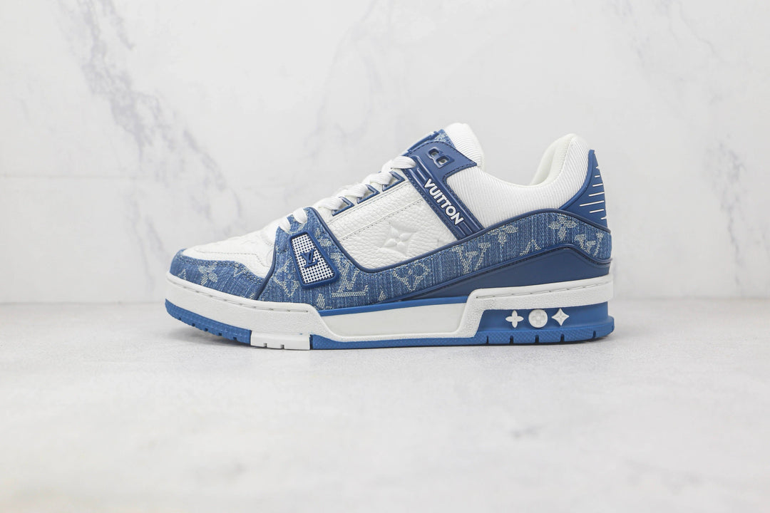Louis Vuitton LV Trainer – Denim Monogram Branco/Azul